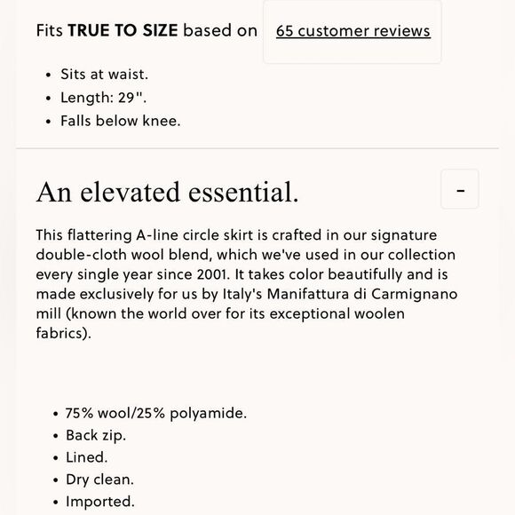 NWT J CREW A-line circle skirt in double-cloth wool blend in Bone - Picture 8 of 9